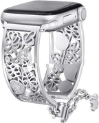 Metal Hollow Stainless Steel Strap With Diamonds And Engraved Bracelet