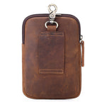 Men's leather waist bag can wear belt slant across mobile phone bag