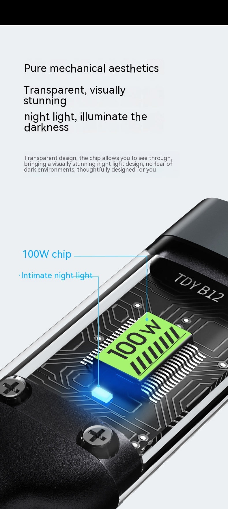 Three-in-one Mobile Phone With Light 6A Super Fast Charge Data Cable