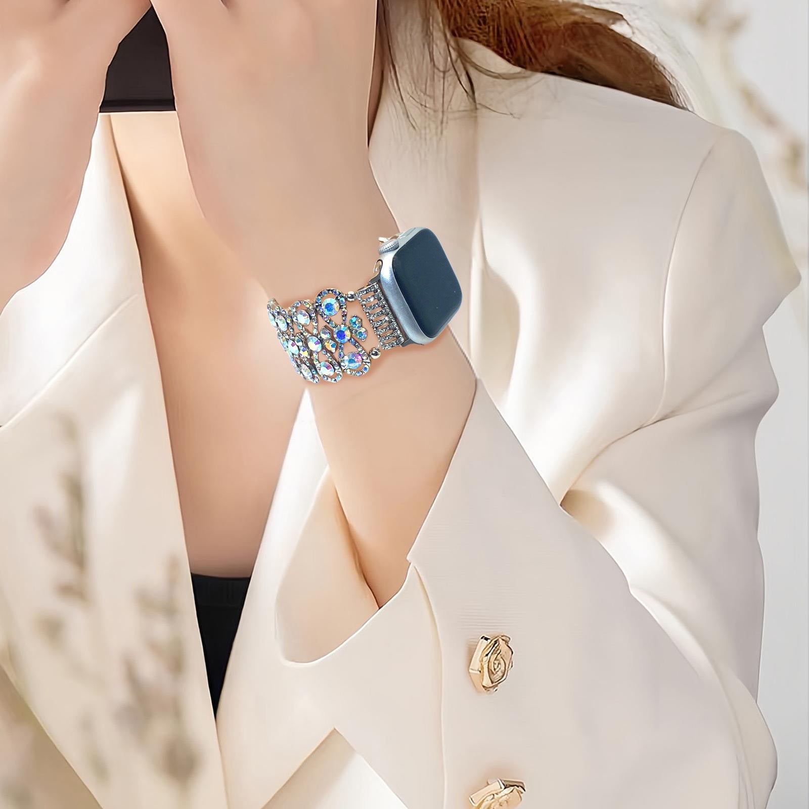 Handmade Smart Watch Glass Crystal Strap