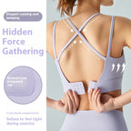 Spaghetti Strap One-piece Fixed Cup Sports Underwear Medium Strength Beauty Back Strap