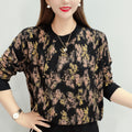 Loose Slimming Fashionable All-match Round Neck Long Sleeve Knitted Top