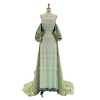 Beads Off-shoulder Satin Trailing Evening Dress