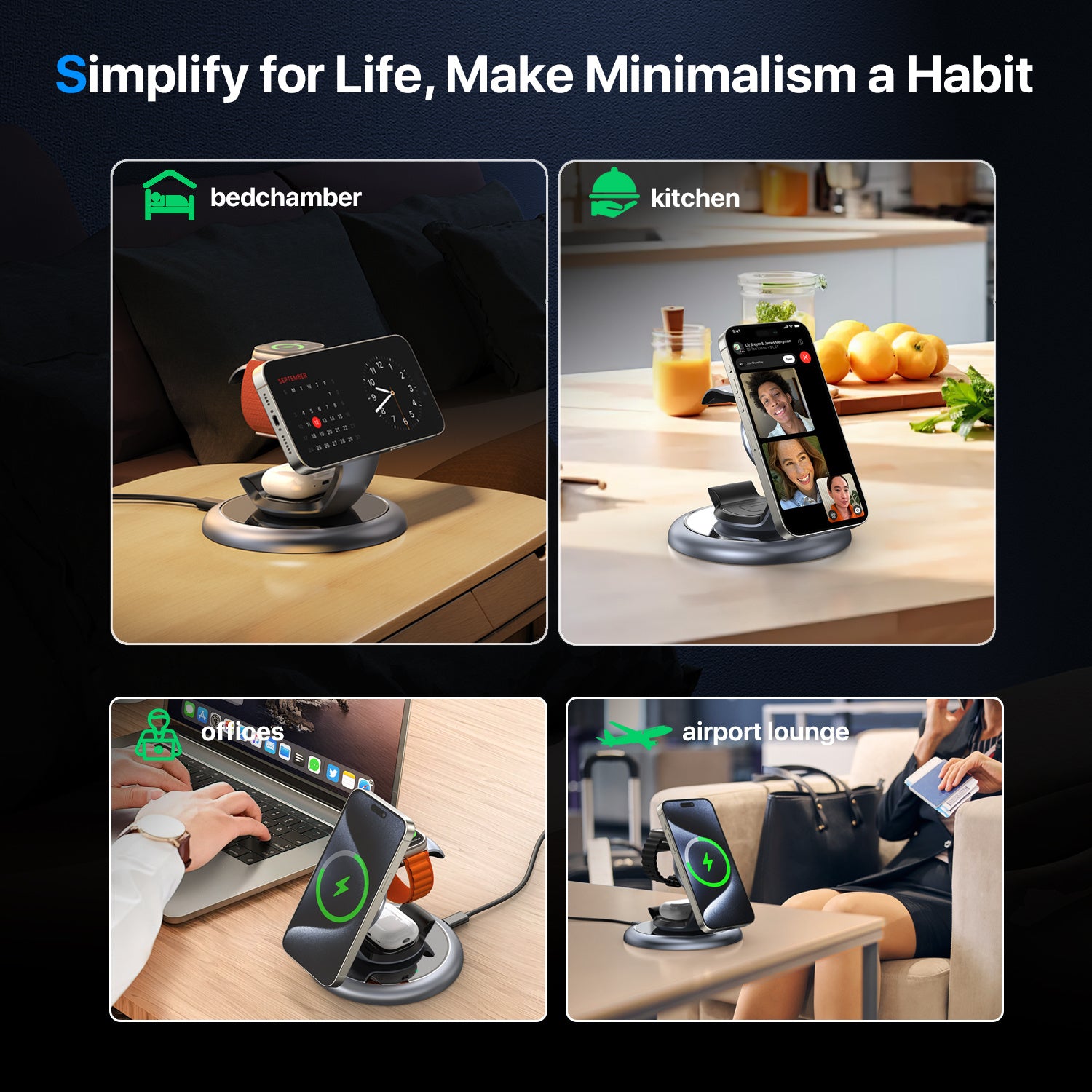 3-in-1 Magsafe Charger Wireless Charging Station For Multiple Devices