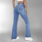 European And American Style Women Skinny Light Blue Jeans For Women Slim-fit Figure Flattering Pants Trendy