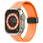 Magnetic Suction Folding Buckle Metal Strap Silicone