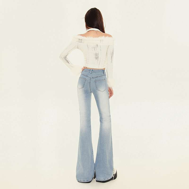 Slimming Elastic Slightly Denim Pants