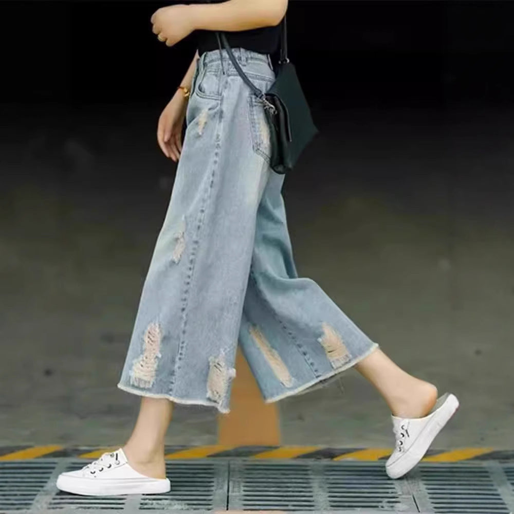 High Waist Loose And Slimming Nostalgic Wide-leg Pants