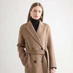 Women's Mid-length Woolen Wool Overcoat Coat