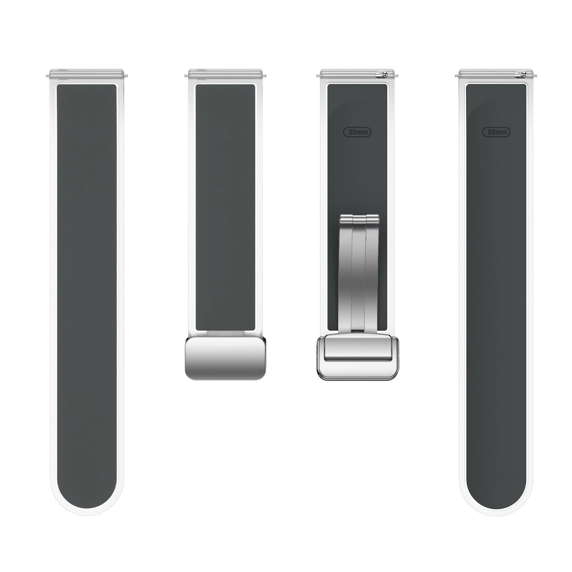 Universal Folding Magnetic Buckle Transparent Silicone Strap